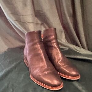 SARTO By Franco Sarto Brown Leather Ankle Booties